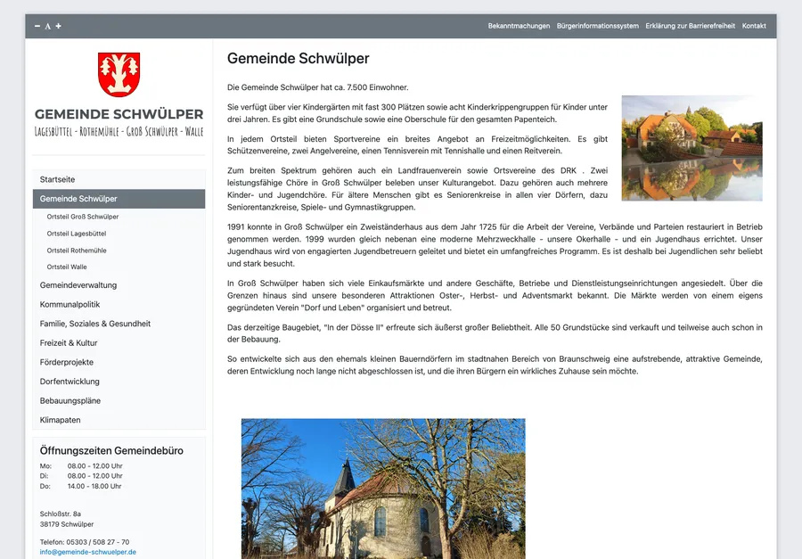 Screenshot Gemeinde Schwülper