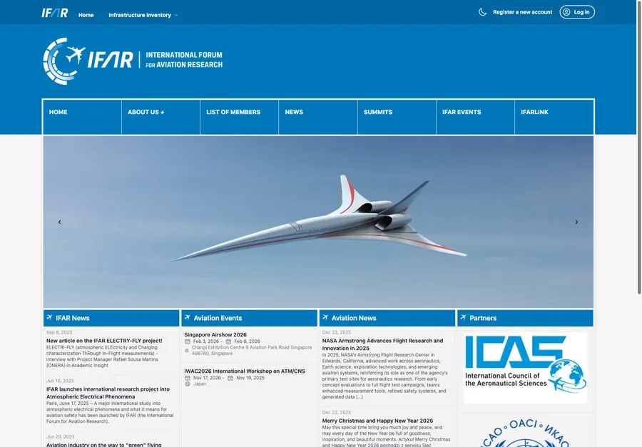 Screenshot IFAR / IFARlink – DLR
